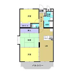 ピオーネハイツ 3LDKの間取図画像