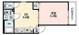 西武新宿線 南大塚駅 徒歩4分の賃貸アパート 1階1Kの間取り