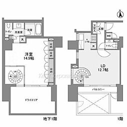 LaSante麻布十番 1LDKの間取図画像