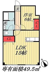 東京メトロ東西線 南行徳駅 徒歩1分の賃貸マンション 4階1LDKの間取り