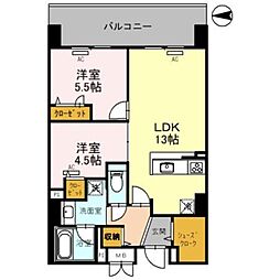 フレンシア西宮北口 2LDKの間取図画像