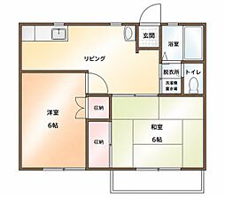 バイオレットA 2DKの間取図画像