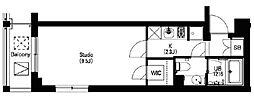 エスティメゾン武蔵小山2 1Kの間取図画像