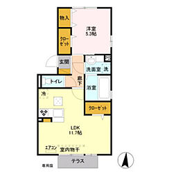 ルミナス 1LDKの間取図画像