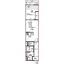 EIJU牧野駅前A 1LDKの間取図画像