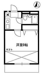 ヴィラリスヴラン 1Kの間取図画像