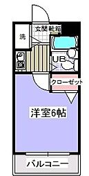 サンネコザネ 1Kの間取図画像