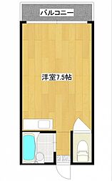 大産西新マンション ワンルームの間取図画像