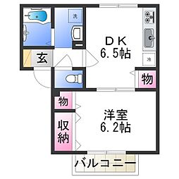 アリオーソ 1DKの間取図画像