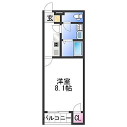 南海和歌山港線 和歌山港駅 徒歩4分の賃貸アパート 1階1Kの間取り