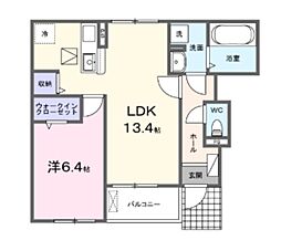 カーサ リアン 1LDKの間取図画像