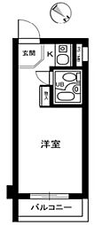新子安ダイヤモンドマンション ワンルームの間取図画像