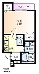 阪急千里線 吹田駅 徒歩9分の賃貸アパート 3階1Kの間取り
