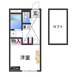 レオパレスグランデ泉B 1Kの間取図画像