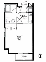 ATRIUM T ANNEX 2階1Kの間取り