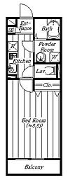 アムールPOPO 1Kの間取図画像