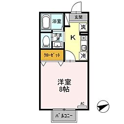 ビビッド・K 1Kの間取図画像