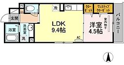 ヴィーブルS武蔵新城 1LDKの間取図画像