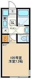 リッチハウス 1Kの間取図画像
