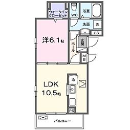 グランドブライト 1LDKの間取図画像