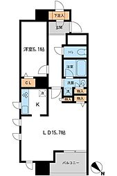 みなとみらい線 元町・中華街駅 徒歩1分の賃貸マンション 10階1LDKの間取り