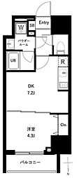 アーバンパーク王子2 1DKの間取図画像