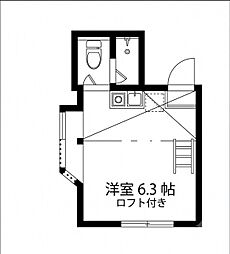 ユナイト白楽アンシャンテ ワンルームの間取図画像