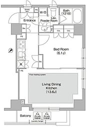 コンフォリア日本橋人形町イースト 1LDKの間取図画像