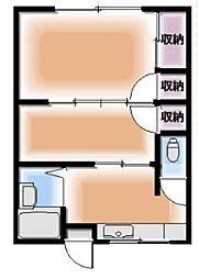 日光ハイツ 2Kの間取図画像