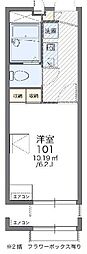 レオパレスアルファード 1Kの間取図画像