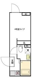 クレサージュ西新井 3階ワンルームの間取り