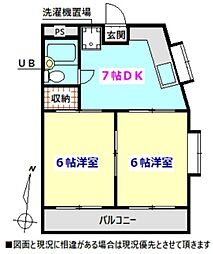 シティルミエール 2DKの間取図画像
