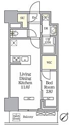 ラティエラ武蔵小山レジデンス 1LDKの間取図画像