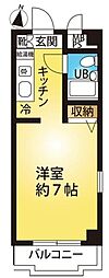 AP坂戸 3階1Kの間取り
