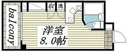 ラ・パルフェ・ド・立川Ｎｏ．1 2階ワンルームの間取り