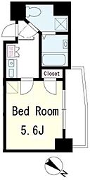 プラスパ鶴見 5階1Kの間取り