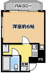 ユーコート下落合 2階1Kの間取り