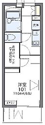 ヒルトップ壱番館 1Kの間取図画像
