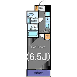 スカイコート都立大学第3 4階1Kの間取り