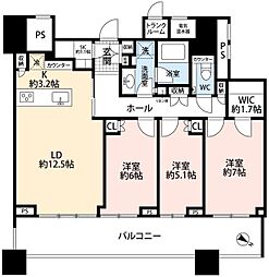 パークコート文京小石川ザタワー 20階3LDKの間取り