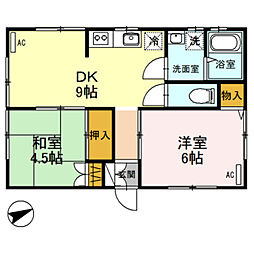 Yコーポ 2DKの間取図画像