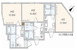 アザーレ・スフィーダ淵野辺 1階1Kの間取り