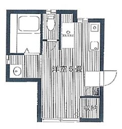 ハイツ谷中 2階ワンルームの間取り