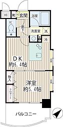 エクセル東神奈川 1DKの間取図画像