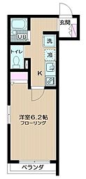 ケイハイムヒライ 2階1Kの間取り