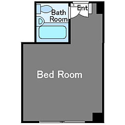 秀和赤坂レジデンシャルホテル 3階ワンルームの間取り