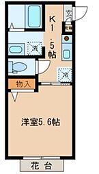 プレーゴ 1階1Kの間取り