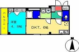 モンターナ岩槻東町 3階1DKの間取り
