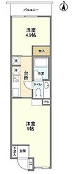 バウムプラッツ 2Kの間取図画像