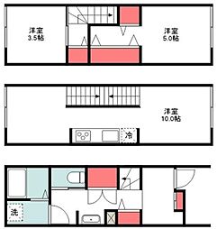 MOK-TERRACE新松戸 1階1LDKの間取り